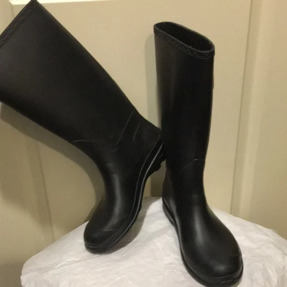 Kamik womens slip in rain boots tall side buckle size 9 black - Picture 3 of 13